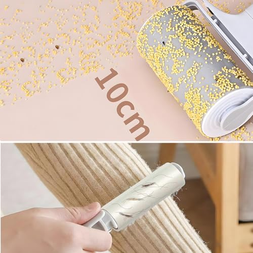Reusable Lint Roller 2 Pack, Washable Sticky Lint Roller with Cover for Pet Hair, Portable Travel Lint Remover for Clothes, Purse, Furniture, Car, Large Mini Lint Brush for Home and Travel (Grey) - color: Gray