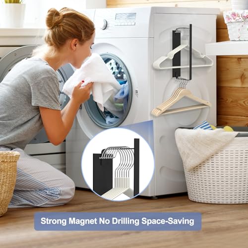 Magnetic Hanger Holder for Laundry Room, 1-Pack, Black - color: Black