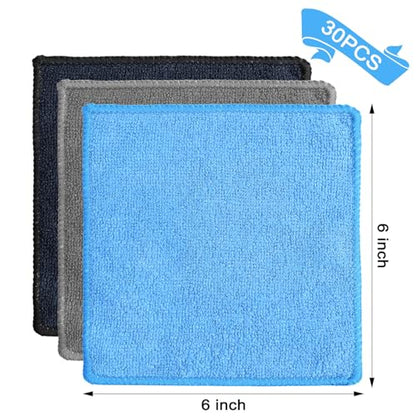 Tanlade 30 Pcs Dry Erase Cloth,6 X 6 Inch,Blue/Gray/Black - color: Blue/Gray/Black, size: 6 x 6 Inch