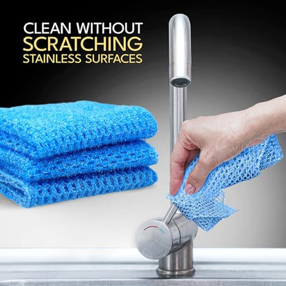 Non Scratch Dish Scrubbers for Cleaning Dishes (3PK) - Reusable Kitchen Sponge - Replace Dish Sponges for Washing Dishes - Best Household Scrubbing Pad & Alternative Dishwashing Scrub Pads Supplies - color: 3pk All Purpose