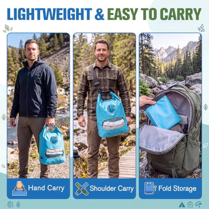 Saillong Portable Travel Washing Bag Kit, With Retractable Clothesline