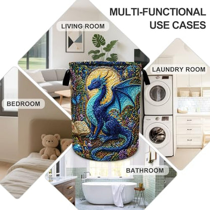 Animal Laundry Basket Foldable Oxford Laundry Hamper With Handle For Room Bathroom Bedroom - color: Animal