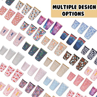 Reusable Insulated Neoprene Iced Coffee Cup Sleeve, Durable Drink Sleeve for Cold Beverages, Beverage Holder for Iced Coffee (Leopard Grace) - color: Leopard Grace