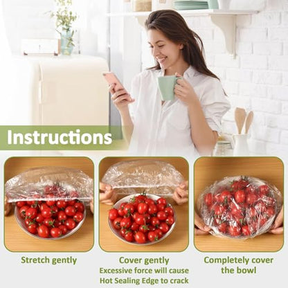 MAQIHAN 200 Bowl Covers for Bread Proofing - Medium Plastic Wrap for Food - size: Medium
