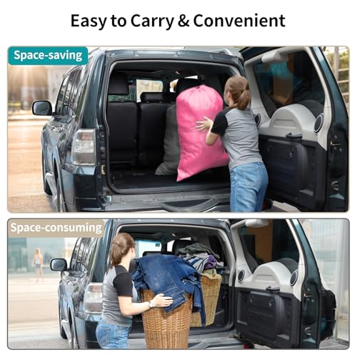 F-color Travel Laundry Bags - Dirty Clothes Travel Bag for Cruise, 24x36 in - color: 1-Pack, Pink