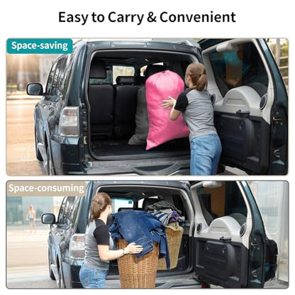F-color Travel Laundry Bags - Dirty Clothes Travel Bag for Cruise, 24x36 in - color: 1-Pack, Pink