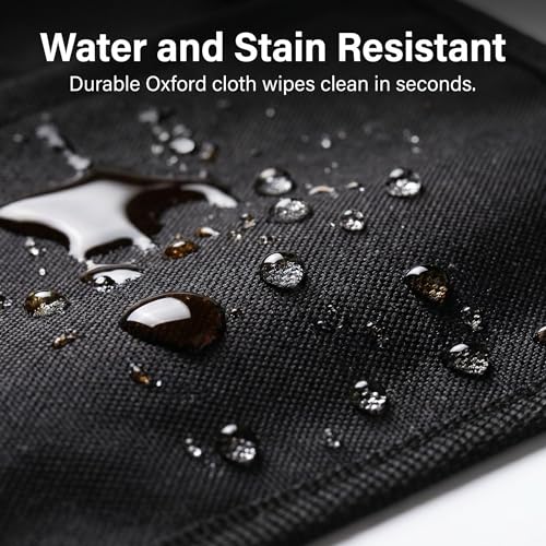 Waterproof Server Apron with 5 Large Pockets, Waist Apron for Women and Men, Cleaning Apron Utility Tool Belt for Waitress Housekeeping Gardening Barista Work Apron, Black
