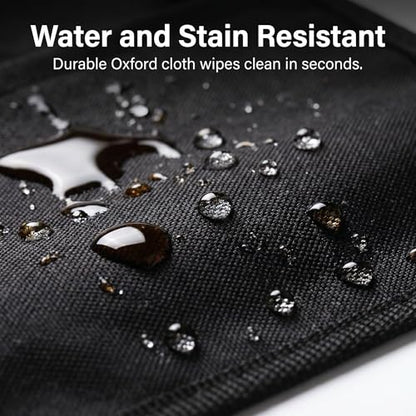 Waterproof Server Apron with 5 Large Pockets, Waist Apron for Women and Men, Cleaning Apron Utility Tool Belt for Waitress Housekeeping Gardening Barista Work Apron, Black