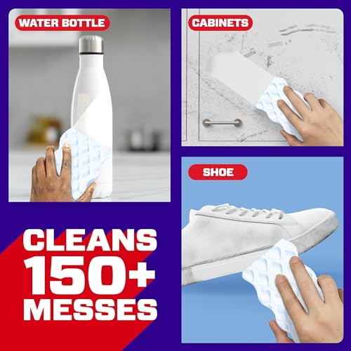 Mr. Clean Magic Eraser Sponge, All Purpose Cleaner, Cleaning Scrubber, Wall, Sneaker, Kitchen, Bathroom, Shower Cleaner, Cleaning Supplies, Melamine Sponge, Cleaning Pads, Extra Durable, 4ct