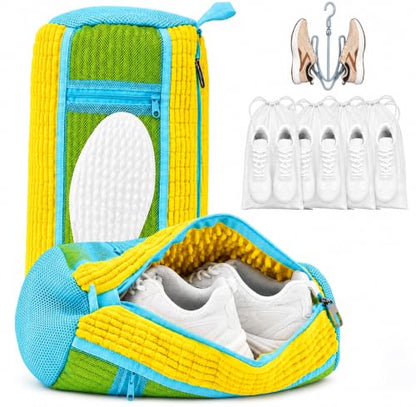 GEWON Shoe Washing Machine Bag for Sneakers, 360° Deep Cleaning, 2 Shoe Bags, 4 Dust Bags - color: Yellow