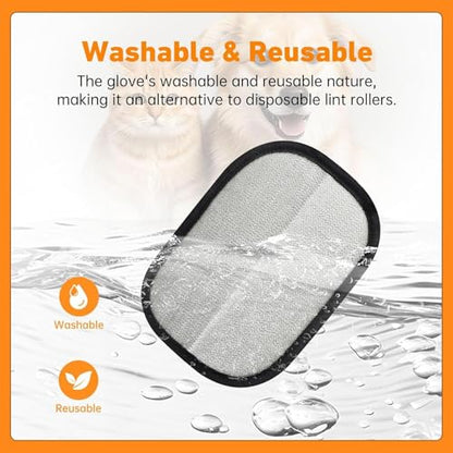 Pet Hair Removal Glove, Reusable Electrostatic Cat Dog Hair Remover Glove - color: 2pcs
