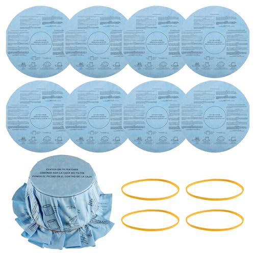 Reusable Wet Dry Vac Filter VF2002 Dry Disc Vacuum Filters for Most 5 Gallon and Larger Shop Vac Branded Wet/Dry Vacuum Cleaners(pack of 8pcs Disc Filters 4pcs Retaining Bands) - size: 8pcs Disc Filters 4pcs Retaining Bands