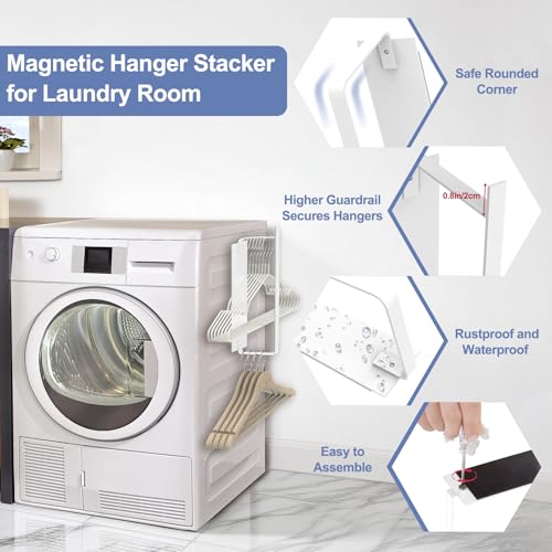 Magnetic Hanger Holder for Laundry Room, 1-Pack, White - color: White