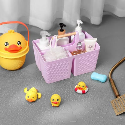Plastic Shower Caddy, Portable Shower Basket with Handle, Light Purple - color: Light Purple