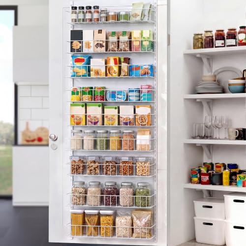 ElegantArray 9-Tier Pantry Door Organizer, White - color: White, size: 9-Tier