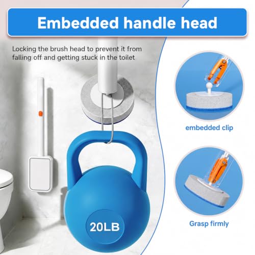 Disposable Toilet Brush System with Wall Mounted Holder, Toilet Wand Kit with 28 Refills, Deep Cleaning Toilet Bowl Cleaner Wand Set, Hygienic Touch-Free Bathroom Cleaning Tool
