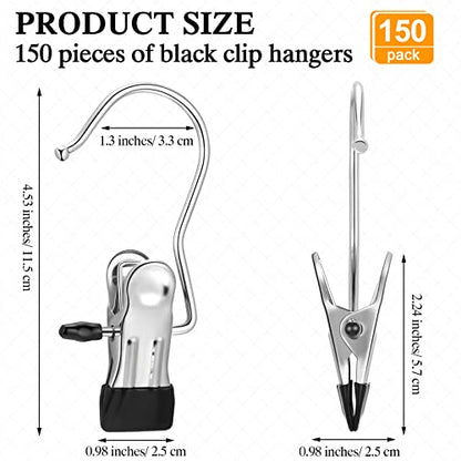 Yinder 150 Pcs Boot Hanger Clips Laundry Hooks Stainless Steel Hooks,Black - color: Black