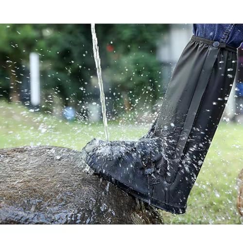 Waterproof Shoe Covers for Rain, Outdoor Cycling Non-Slip Rain Boots Covers Foldable Reusable Overshoes with Reflector for Women & Men