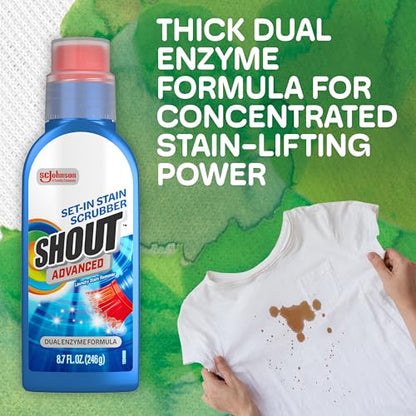 Shout Advanced Set-In Stain Scrubber Laundry Stain Remover, 8.7oz, (1-Pack)