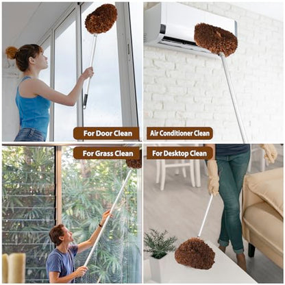 FONUNO Ceiling Fan Cleaner Duster High Ceiling Extended Fan Blade Cleaner - color: Brown