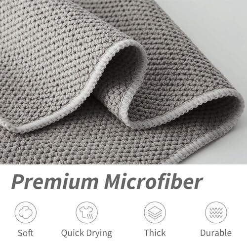 Barista Microfiber Towels 6-Pack, Coffee Cloths 12"x12" - color: Grey*4/Beige*2