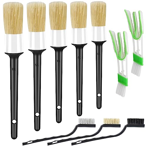HMPLL 10pcs Detailing Brush Set, White - color: white