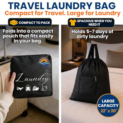 Travel Laundry Detergent Sheets Kit – 2-Size Travel Detergent Sheets + Lightweight Clothesline, Universal Sink Stopper & Foldable Laundry Bag Great for Hotels, Cruises, Camping & Trips - style: 7-Pack Laundry Kit