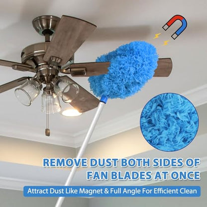 FONUNO Ceiling Fan Cleaner Duster High Ceiling Extended Fan Blade Cleaner - color: Blue