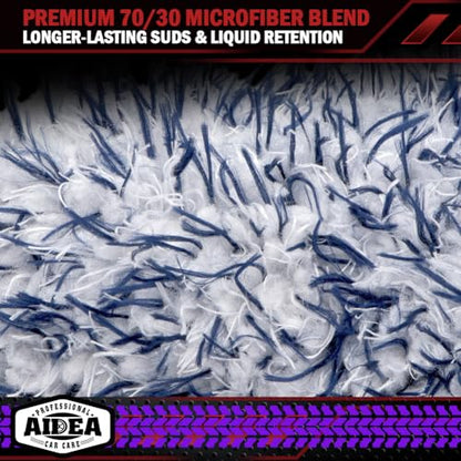 AIDEA Car Wash Mitt Microfiber, 1PK Wheel Cleaner Mitts, 7.12''X10.14'' - color: Dark Blue, size: 1PK-7.12''X10.14''