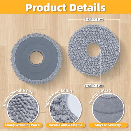 LOVECO 8 Pack Mop Pads Compatible with Roborock Qrevo Series Robot Vacuum