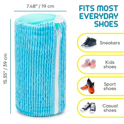 Shoe Washing Bag 2 Pack for Washer and Dryer, Reusable Cleaning Sack - color: Blue