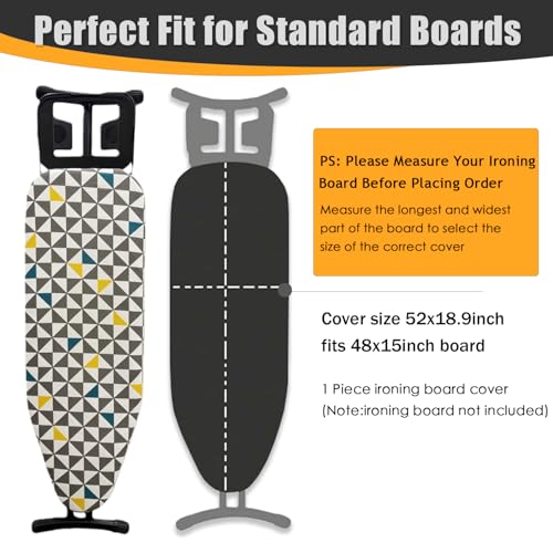 Ironing Board Cover and Pad,15x48In Sewn-in Thick Feltpads - color: 15x48in-yellow Green