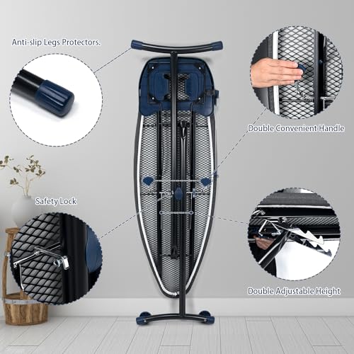Duwee 18"×53" Extra Wide Ironing Board with Retractable Iron Rest - size: 18"×53"
