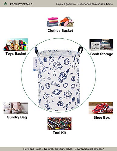 Round collapsible Large Space Rocket Laundry Hamper for Adults Kids - color: Planet