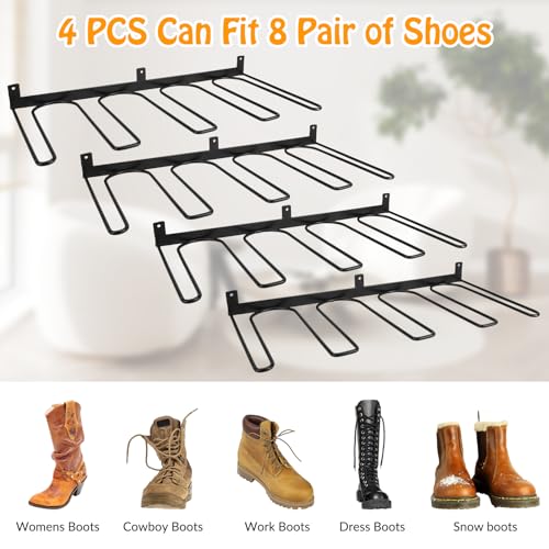 4 Pack Boot Rack Wader Hangers Wall Mount Holds 8 Pairs