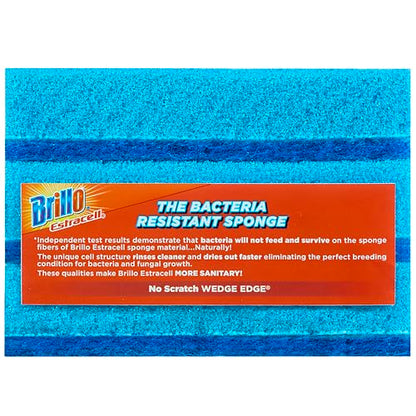 Brillo Estracell No Scratch Scrub Sponge with Wedge Edge, 3-Count