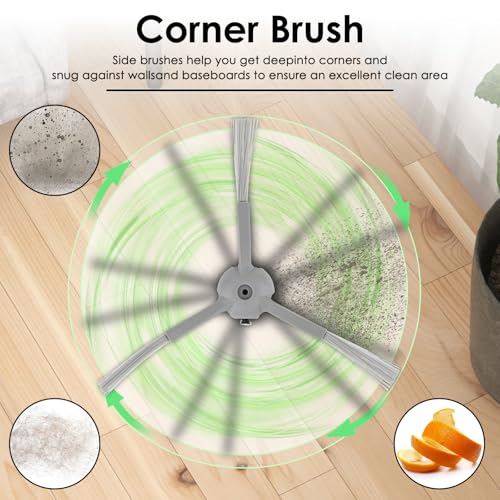 (10 Pack) L60 L50 Replacement Side Brush Compatible With eufy Omni C20, L60, L60 Hybrid, L60 SES, L50 SES, L50 Series Robot Vacuum, Edge-Sweeping Brushes, Corner Brush Accessories Kit 10 Pieces