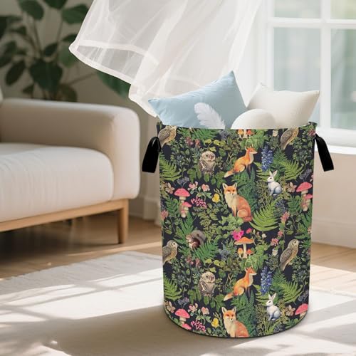 Animal Laundry Basket Waterproof Laundry Hamper Foldable Laundry Bag with Handles for Bedroom, Bathroom, Office, Clothes Storage - color: Animal
