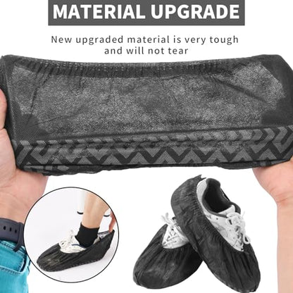 Frontline Shoe Covers Disposable Non-Slip, Premium Non-Woven Durable Booties Shoes Covers – Water Resistant Thick Anti-Slip - One Size Fits Most by Frontline (Black 1000 Pack) - size: Black 1000 Pack