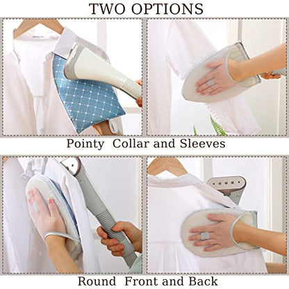 2 Pieces Gloves for Steamer Garment Steamer Ironing Gloves Waterproof Anti Steam Mitt with Finger Loop Heat Resistant Ironing Board for Clothes Steamers Protective Ironing Board Holder (Blue, Plaid)