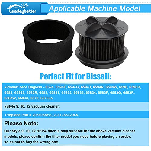 Leadaybetter 2 Replacement Foam & Filter Compatible with Style 9, 10 & 12, Replace Part # 2031085ES, 203108532065,2031183,32064 & 32065