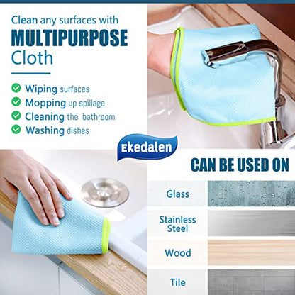 Ekedalen Microfiber Cleaning Cloth Lint Free Glass Polish, Light Grey - color: Light Grey