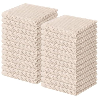 Homaxy 100% Cotton Waffle Weave Kitchen Dish Cloths 24-Pack, Beige - color: Beige, size: 12 X 12 - 24 Pack