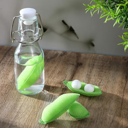 9Pcs Magic Beans Bottle Cleaner Sponge, Reusable Small Beans Bottle Cleaning Sponge, Heat Resistant Ceramic Scrubber for Internal Cleaning, Green Polyurethane Brush for Baby Bottles Cups Vases