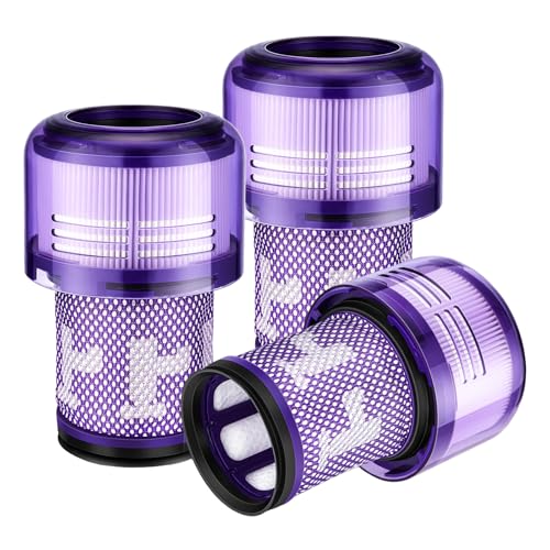 3-Pack V12 Vacuum Filter Replacement Compatible for Dyson V12 Detect Slim, Animal, Slim+ & Absolute – Part No. 971517-01, Compatible with Dyson SV34, SV35 Models - size: 3V12