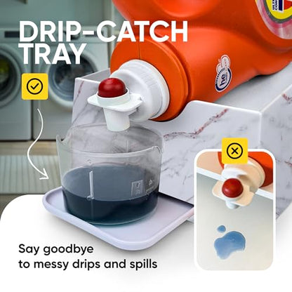 Skywin Liquid Laundry Detergent Dispenser Holder with Drip Tray - 1 Pack - color: Marble