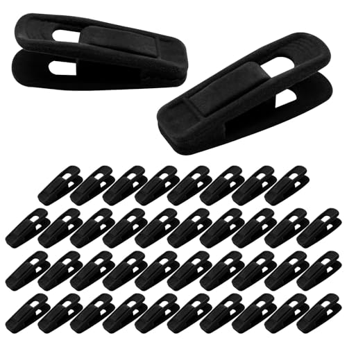 Velvet Hanger Clips, 40 PCS, Black - color: Black