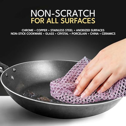 Non-Scratch Dish Scrubbers (6 Pcs) — Outlasts 7+ Sponges, Stays Odor-Free | Replace Smelly Kitchen Sponges | Non-Absorbent Mesh | Safe on Non-Stick, Cast Iron, Glass | Made in Korea Since 2012 - color: 3pk Scourer (6pcs)