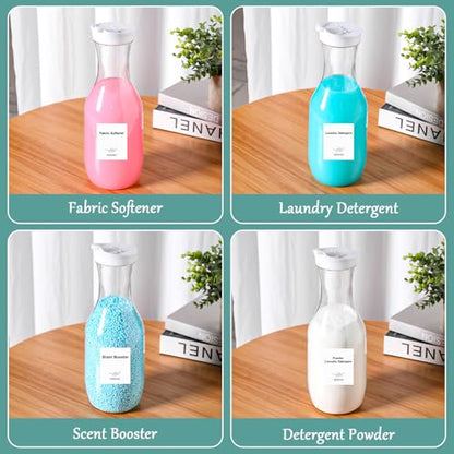 54 OZ Laundry Detergent Dispender BY VEGEVIGI, 54OZ Laundry Soap Disepenser, Liquid Laundry Detergent Container Organizer, Plastic Fabric Softener Dispenser, Powder Detergent Dispenser, 2PACK - color: 2p