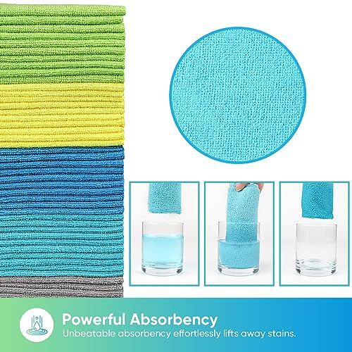 HOMEXCEL Microfiber Cleaning Cloth 100 PK, Towels for Cars, Cleaning Rags - color: Multicolor